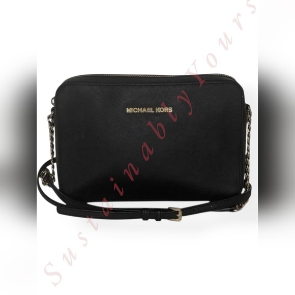 Michael Kors Handbags - MICHAEL KORS‎ Black Saffiano Leather Crossbody Bag Chain Strap Purse